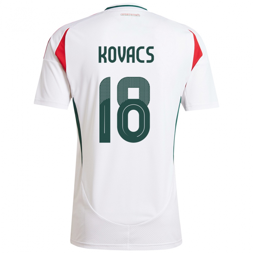Niño Camiseta Hungría Laura Kovács #18 Blanco 2ª Equipación 24-26 La Camisa