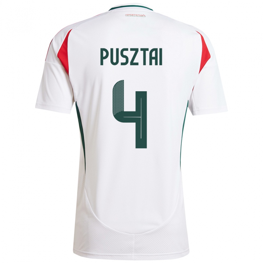 Niño Camiseta Hungría Sára Pusztai #4 Blanco 2ª Equipación 24-26 La Camisa