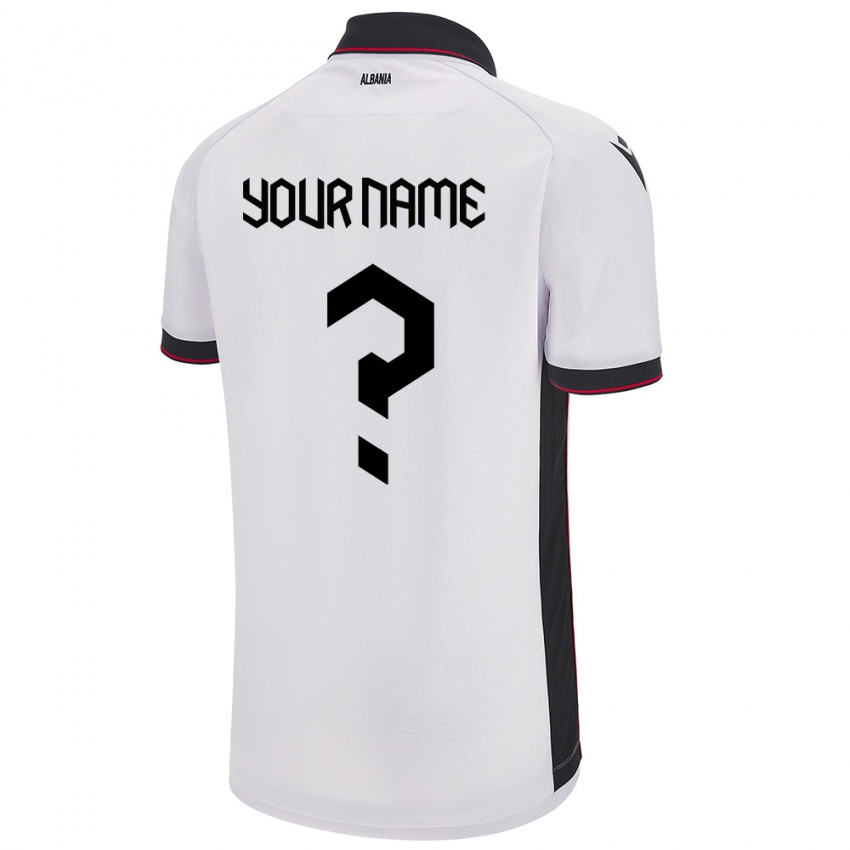 Niño Camiseta Albania Su Nombre #0 Blanco 2ª Equipación 24-26 La Camisa