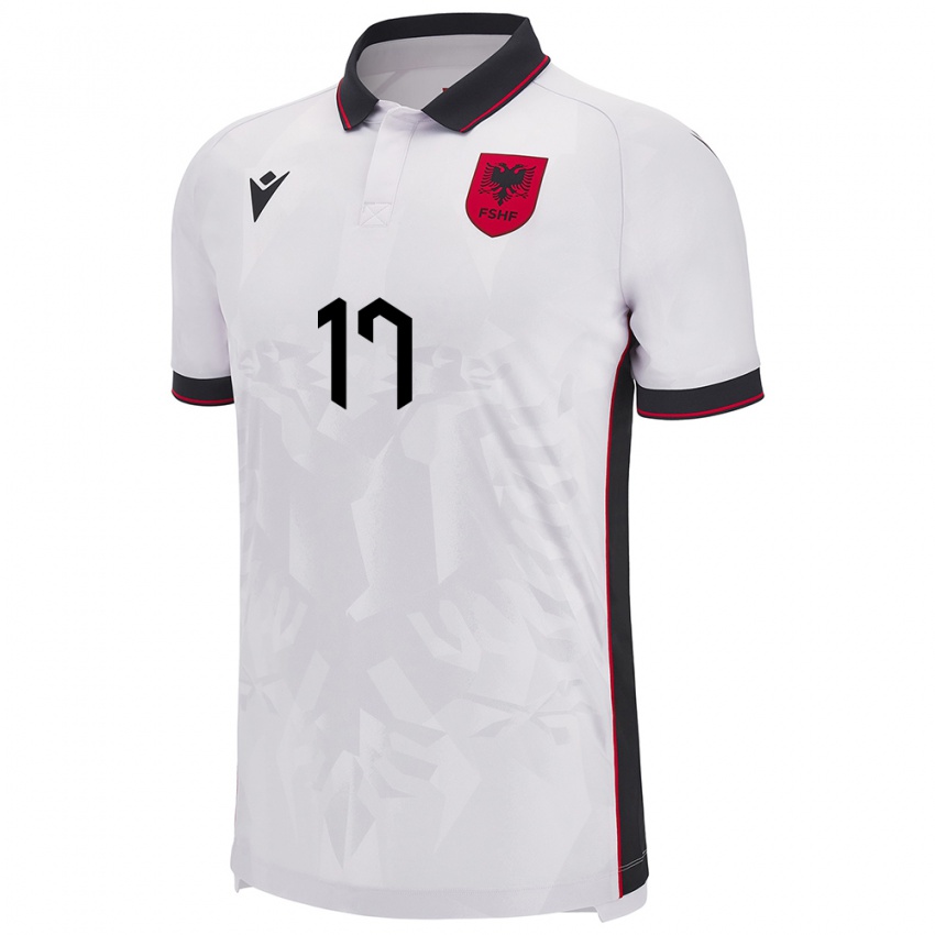 Niño Camiseta Albania Elion Jashari #17 Blanco 2ª Equipación 24-26 La Camisa