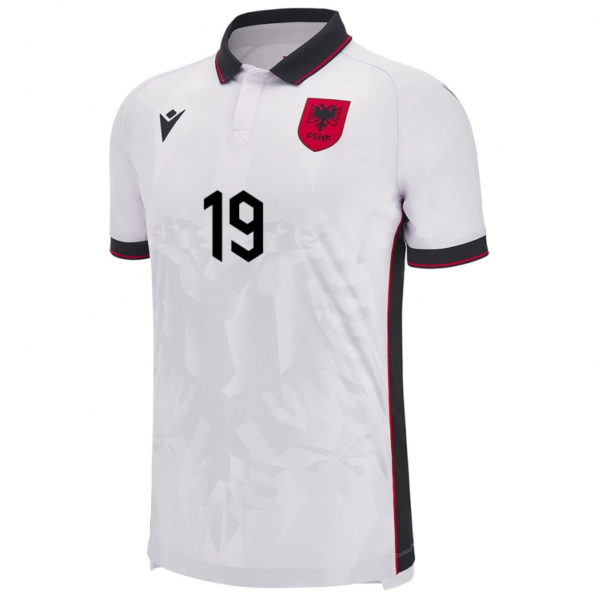 Niño Camiseta Albania Arbnor Mucolli #19 Blanco 2ª Equipación 24-26 La Camisa