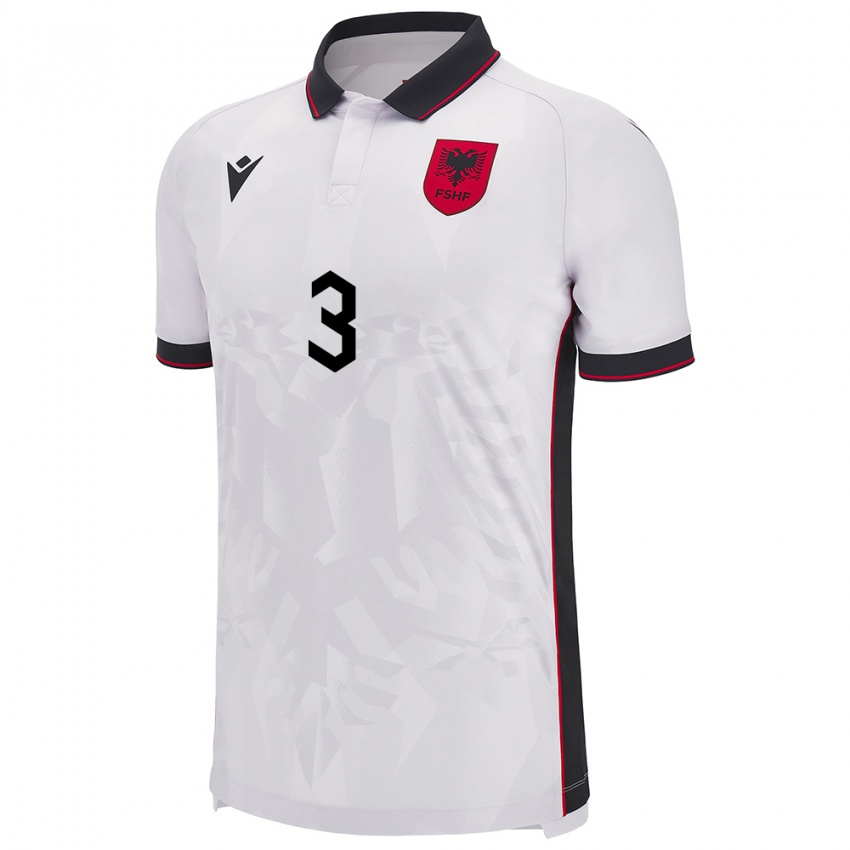 Niño Camiseta Albania Ermis Selimaj #3 Blanco 2ª Equipación 24-26 La Camisa