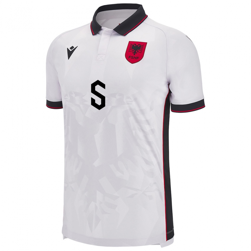 Niño Camiseta Albania Ajdi Dajko #5 Blanco 2ª Equipación 24-26 La Camisa