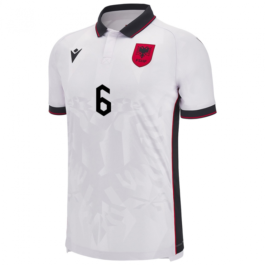 Niño Camiseta Albania Jordi Jaku #6 Blanco 2ª Equipación 24-26 La Camisa