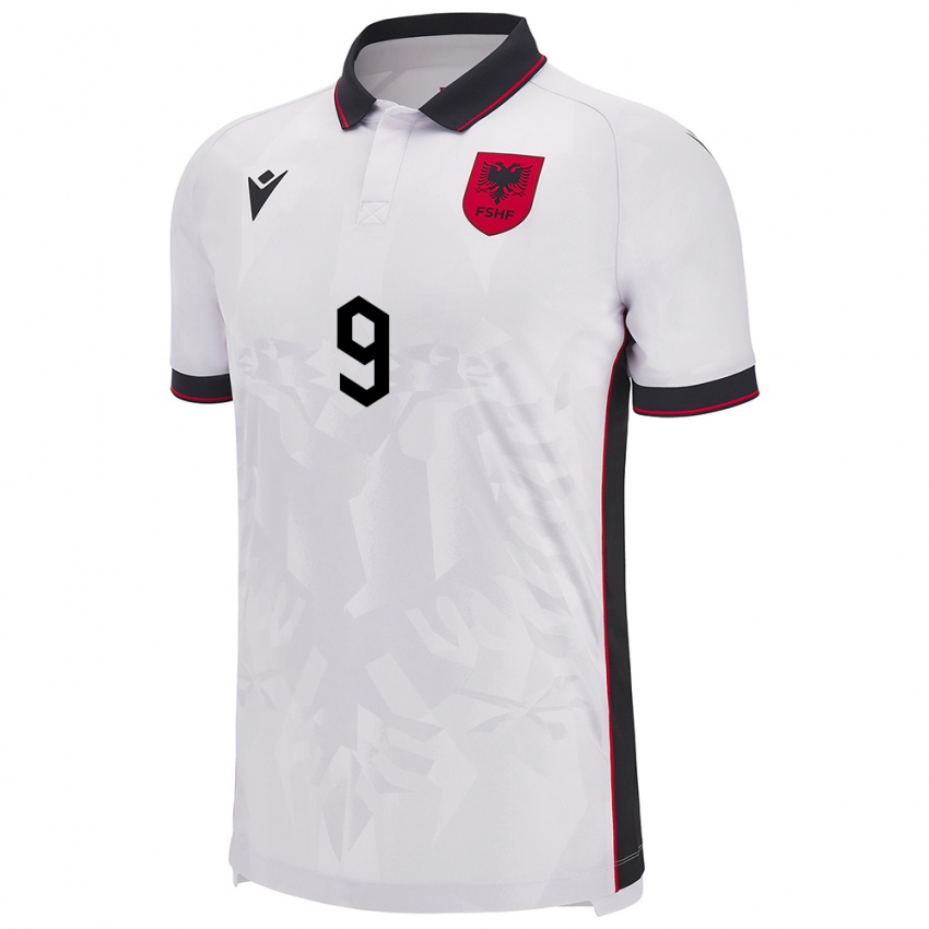 Niño Camiseta Albania Brayan Gjyla #9 Blanco 2ª Equipación 24-26 La Camisa