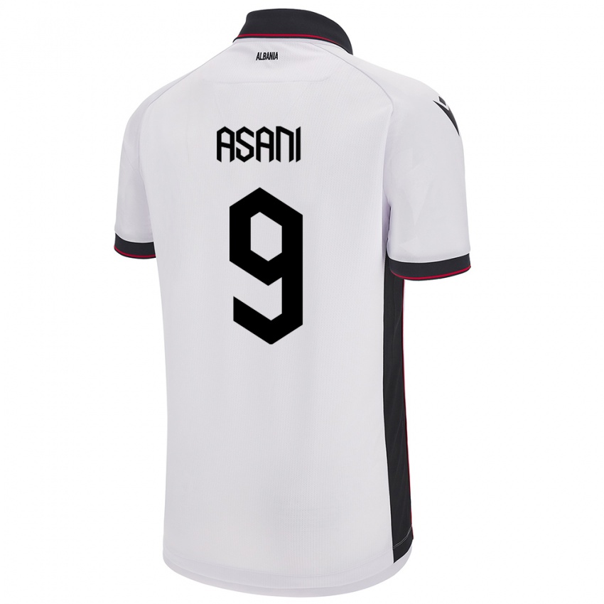 Niño Camiseta Albania Jasir Asani #9 Blanco 2ª Equipación 24-26 La Camisa