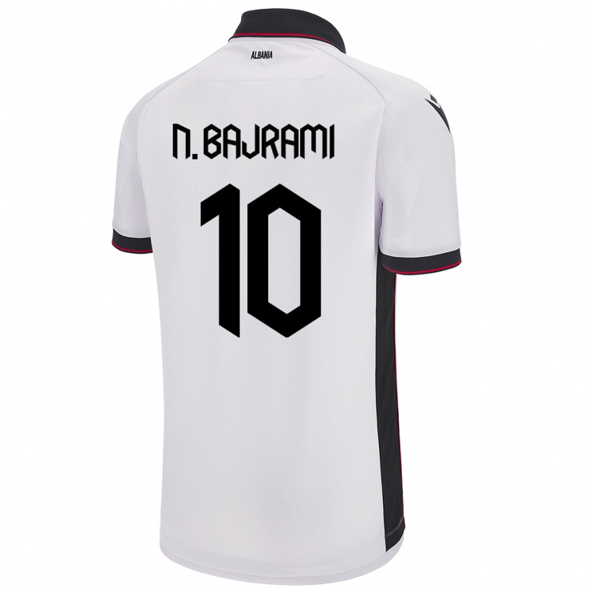 Niño Camiseta Albania Nedim Bajrami #10 Blanco 2ª Equipación 24-26 La Camisa