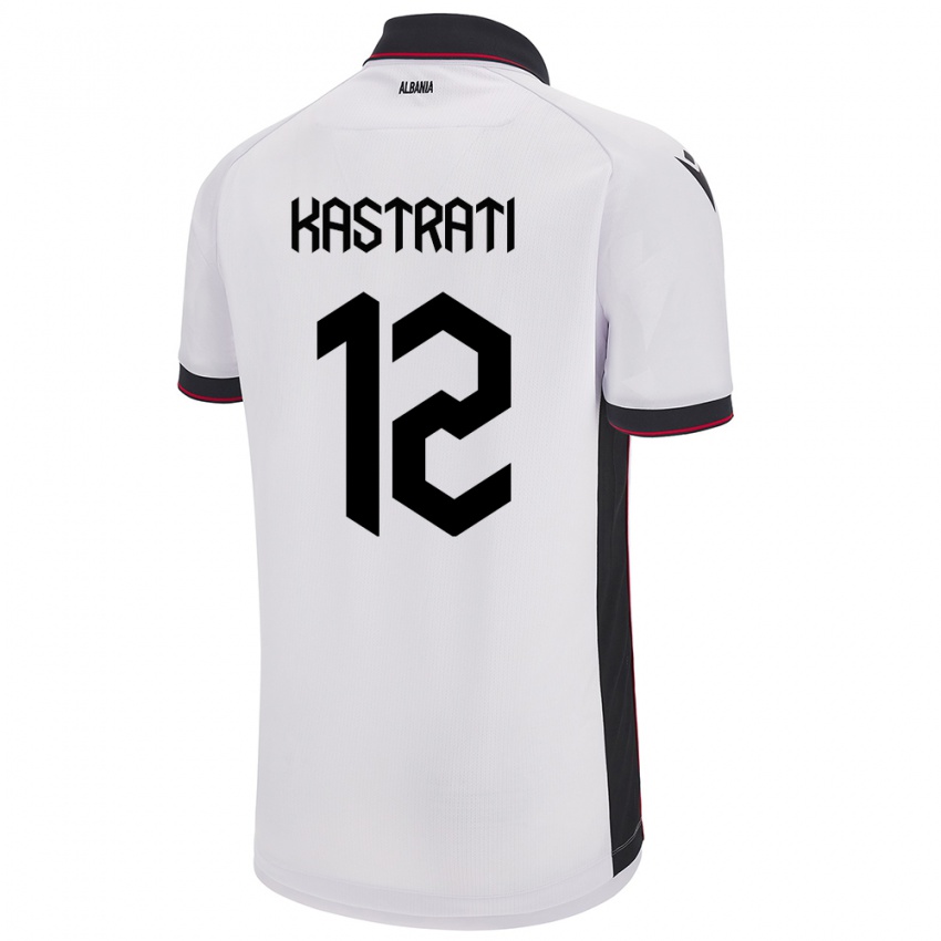 Niño Camiseta Albania Elhan Kastrati #12 Blanco 2ª Equipación 24-26 La Camisa