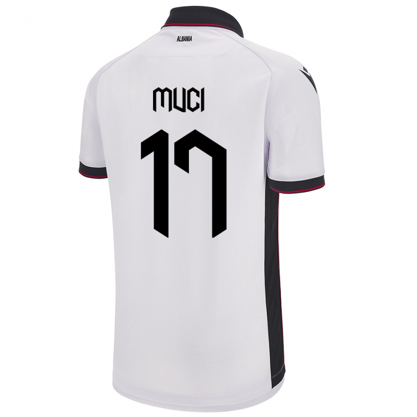 Niño Camiseta Albania Ernest Muci #17 Blanco 2ª Equipación 24-26 La Camisa