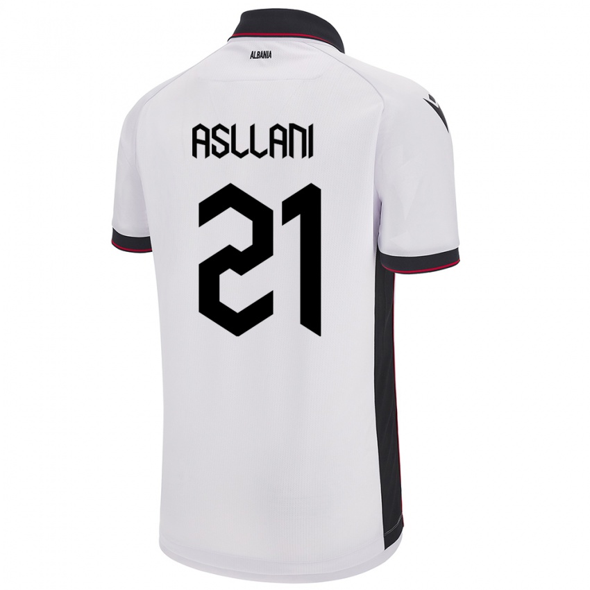 Niño Camiseta Albania Kristjan Asllani #21 Blanco 2ª Equipación 24-26 La Camisa