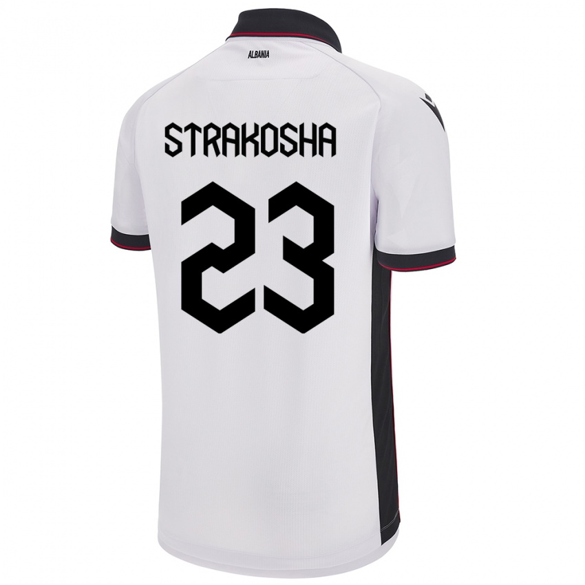 Niño Camiseta Albania Thomas Strakosha #23 Blanco 2ª Equipación 24-26 La Camisa