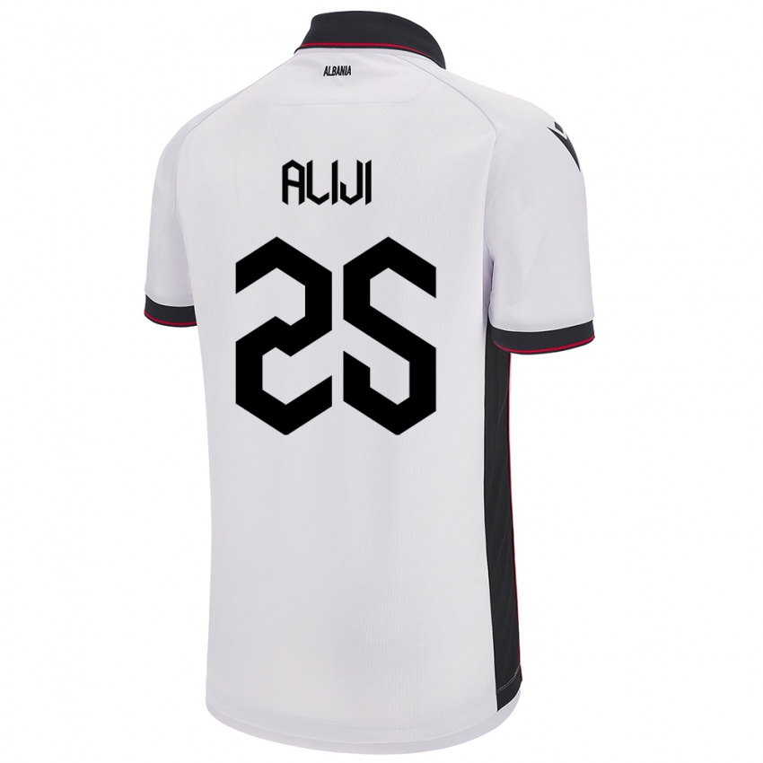 Niño Camiseta Albania Naser Aliji #25 Blanco 2ª Equipación 24-26 La Camisa