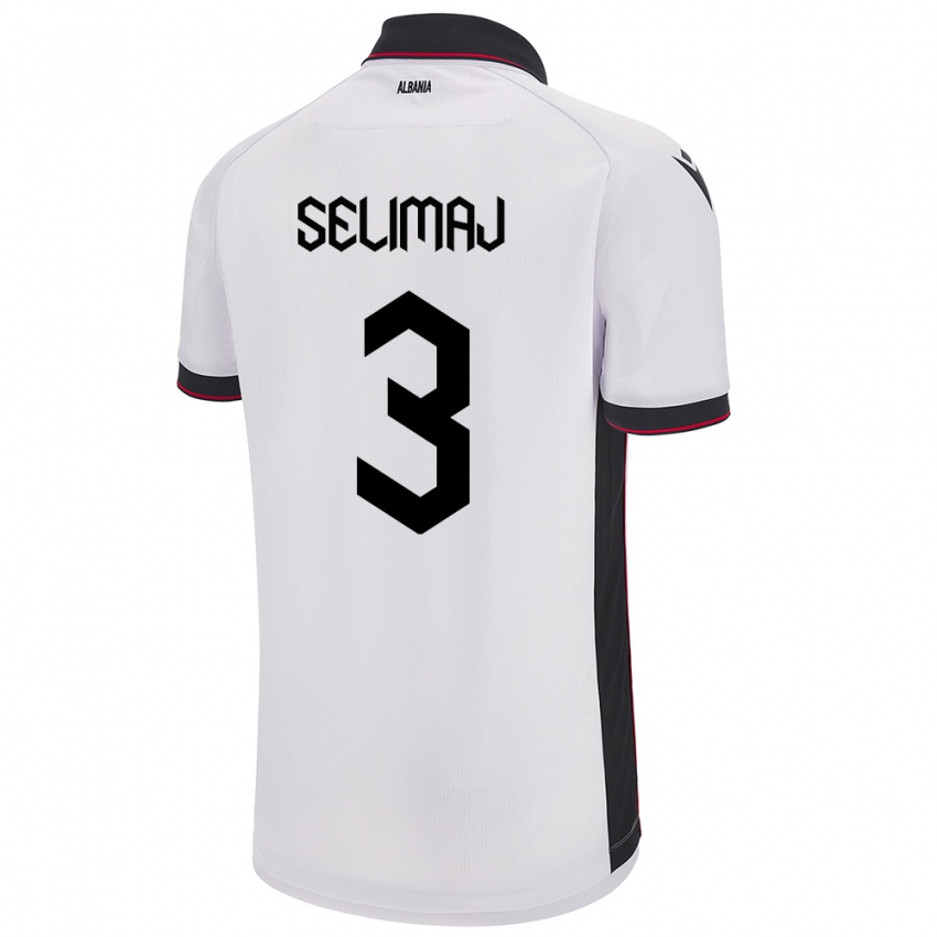 Niño Camiseta Albania Ermis Selimaj #3 Blanco 2ª Equipación 24-26 La Camisa
