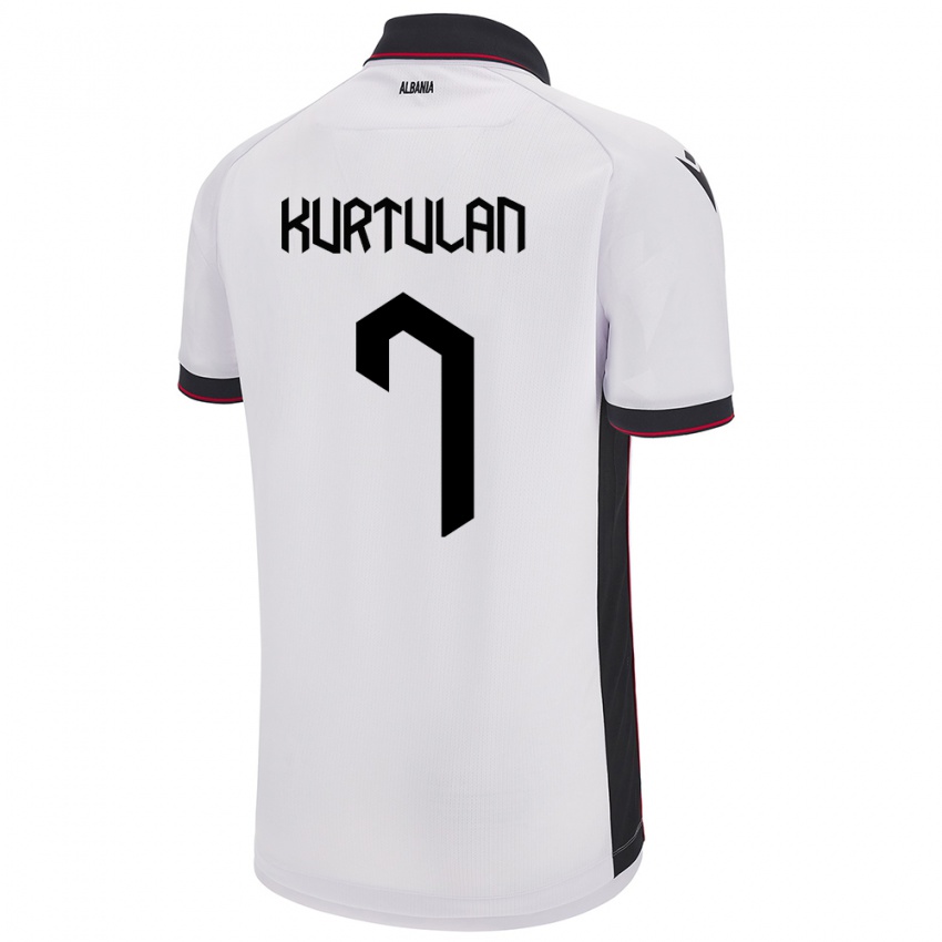 Niño Camiseta Albania Arda Kurtulan #7 Blanco 2ª Equipación 24-26 La Camisa