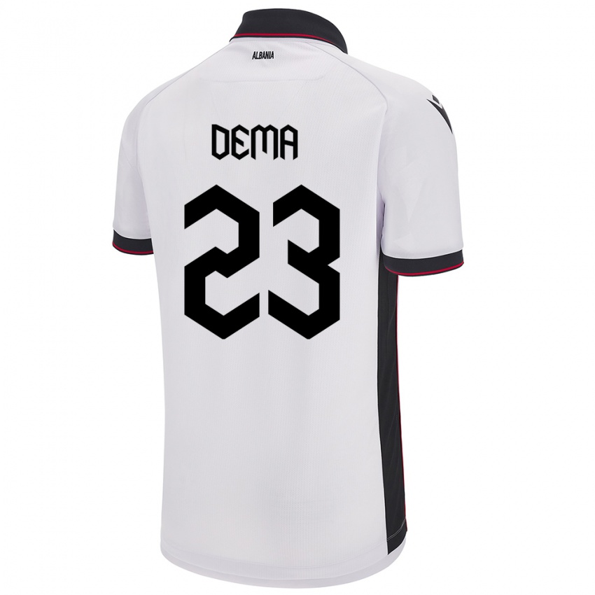 Niño Camiseta Albania Endri Dema #23 Blanco 2ª Equipación 24-26 La Camisa