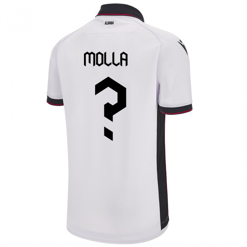 Niño Camiseta Albania Marco Molla #0 Blanco 2ª Equipación 24-26 La Camisa