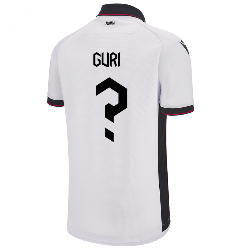 Niño Camiseta Albania Gabriel Guri #0 Blanco 2ª Equipación 24-26 La Camisa