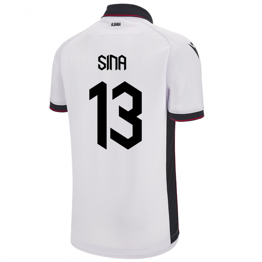 Niño Camiseta Albania Samuele Sina #13 Blanco 2ª Equipación 24-26 La Camisa