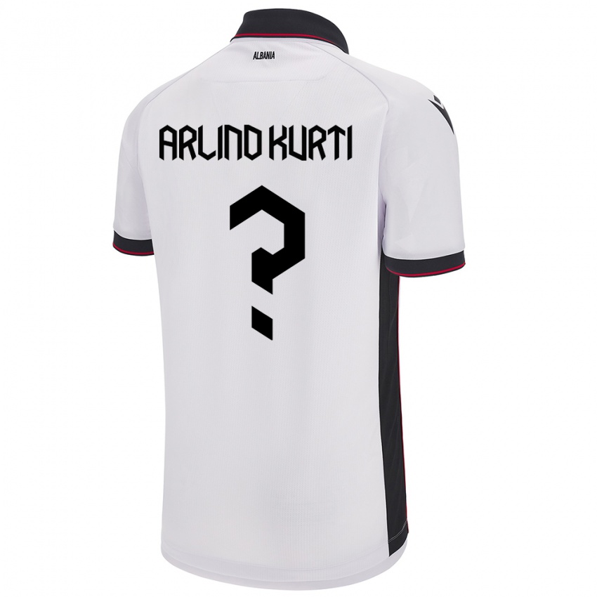 Niño Camiseta Albania Arlind Kurti #0 Blanco 2ª Equipación 24-26 La Camisa