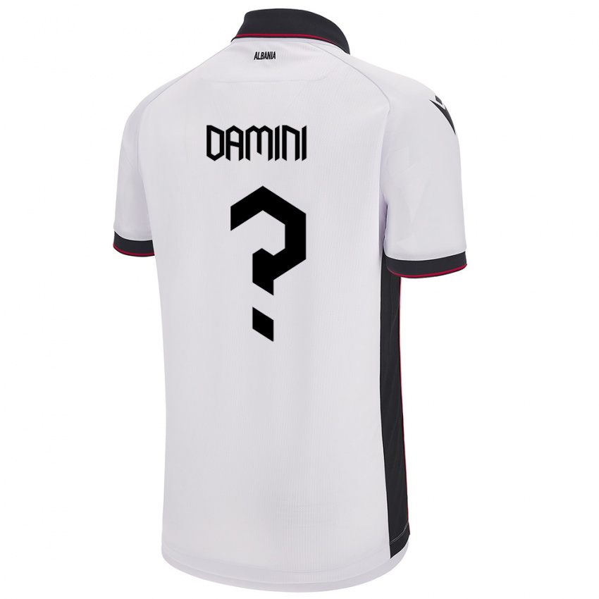 Niño Camiseta Albania Aljon Damini #0 Blanco 2ª Equipación 24-26 La Camisa