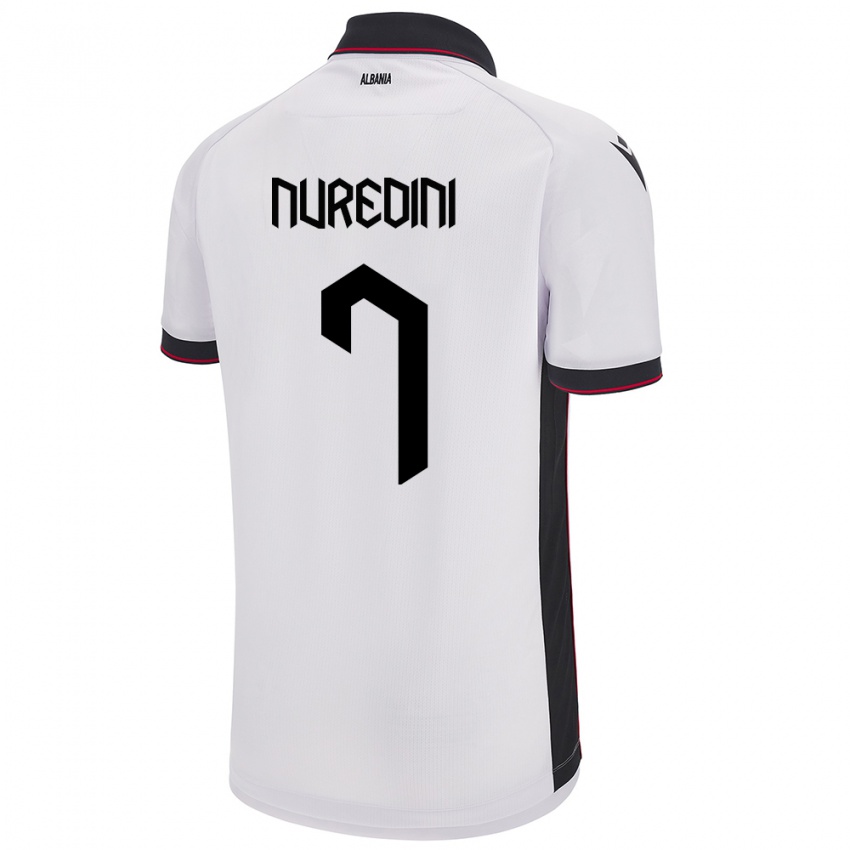 Niño Camiseta Albania Joi Nuredini #7 Blanco 2ª Equipación 24-26 La Camisa