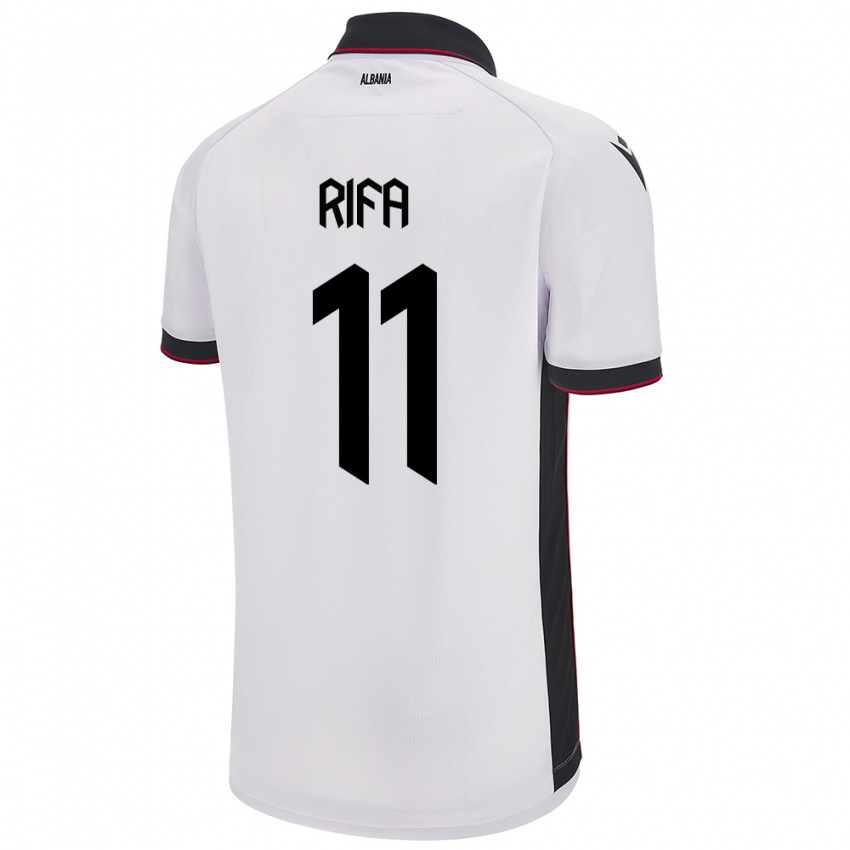 Niño Camiseta Albania Oresti Rifa #11 Blanco 2ª Equipación 24-26 La Camisa
