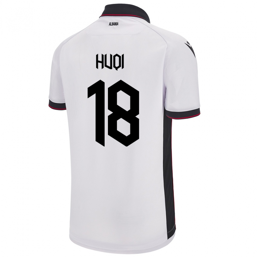 Niño Camiseta Albania Mattia Huqi #18 Blanco 2ª Equipación 24-26 La Camisa