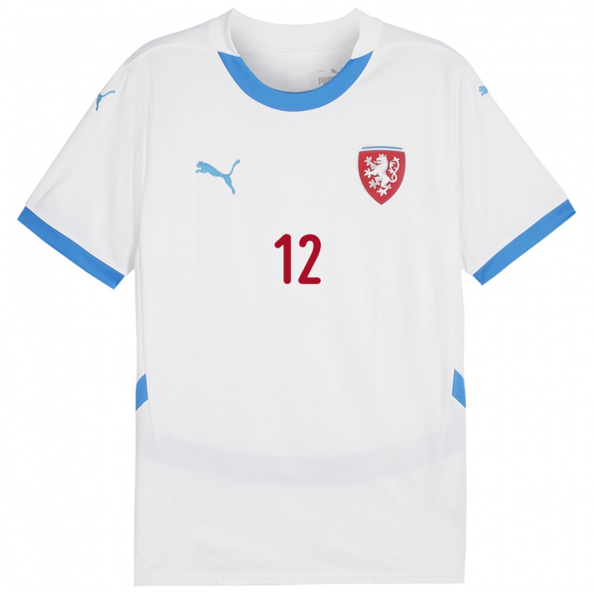 Niño Camiseta Chequia Jakub Kolisek #12 Blanco 2ª Equipación 24-26 La Camisa