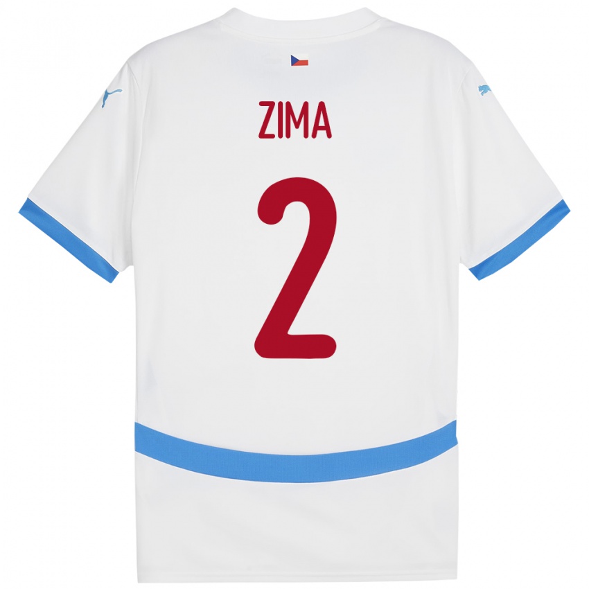 Niño Camiseta Chequia David Zima #2 Blanco 2ª Equipación 24-26 La Camisa