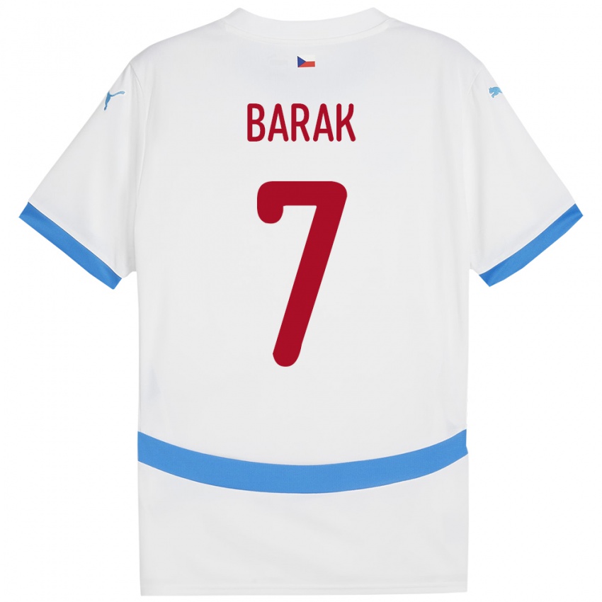 Niño Camiseta Chequia Antonín Barák #7 Blanco 2ª Equipación 24-26 La Camisa