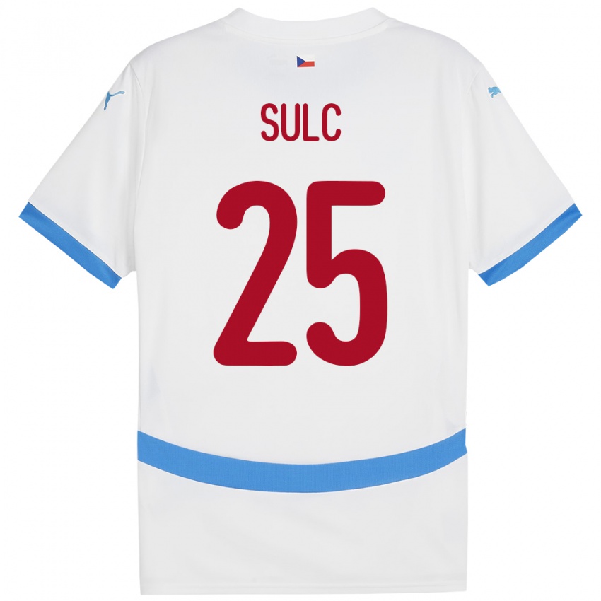 Niño Camiseta Chequia Pavel Sulc #25 Blanco 2ª Equipación 24-26 La Camisa