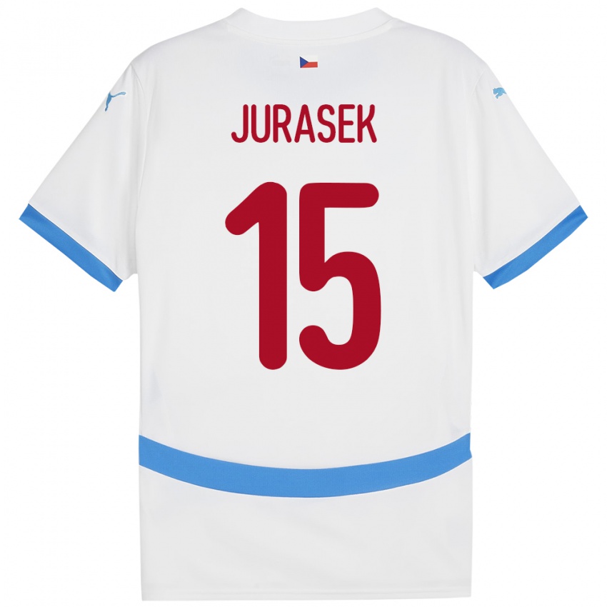 Niño Camiseta Chequia David Jurásek #15 Blanco 2ª Equipación 24-26 La Camisa