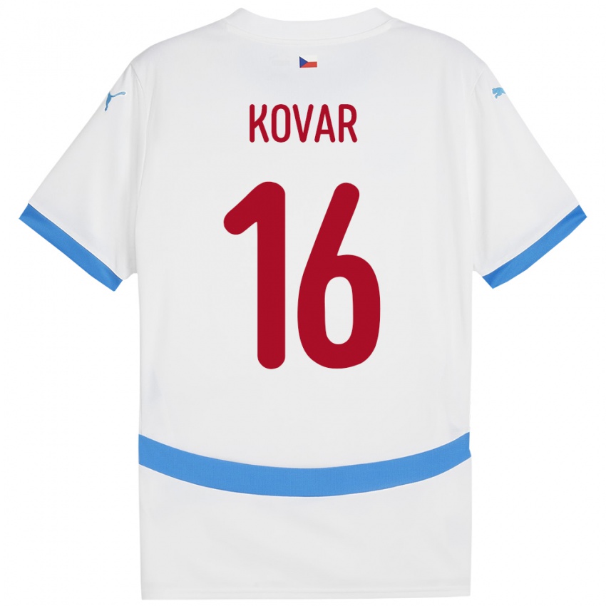 Niño Camiseta Chequia Matej Kovar #16 Blanco 2ª Equipación 24-26 La Camisa