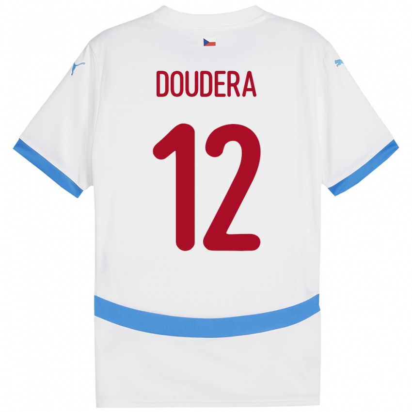 Niño Camiseta Chequia David Doudera #12 Blanco 2ª Equipación 24-26 La Camisa