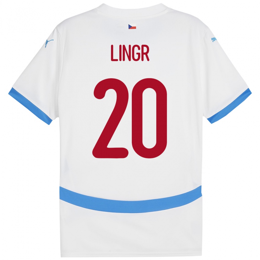 Niño Camiseta Chequia Ondrej Lingr #20 Blanco 2ª Equipación 24-26 La Camisa