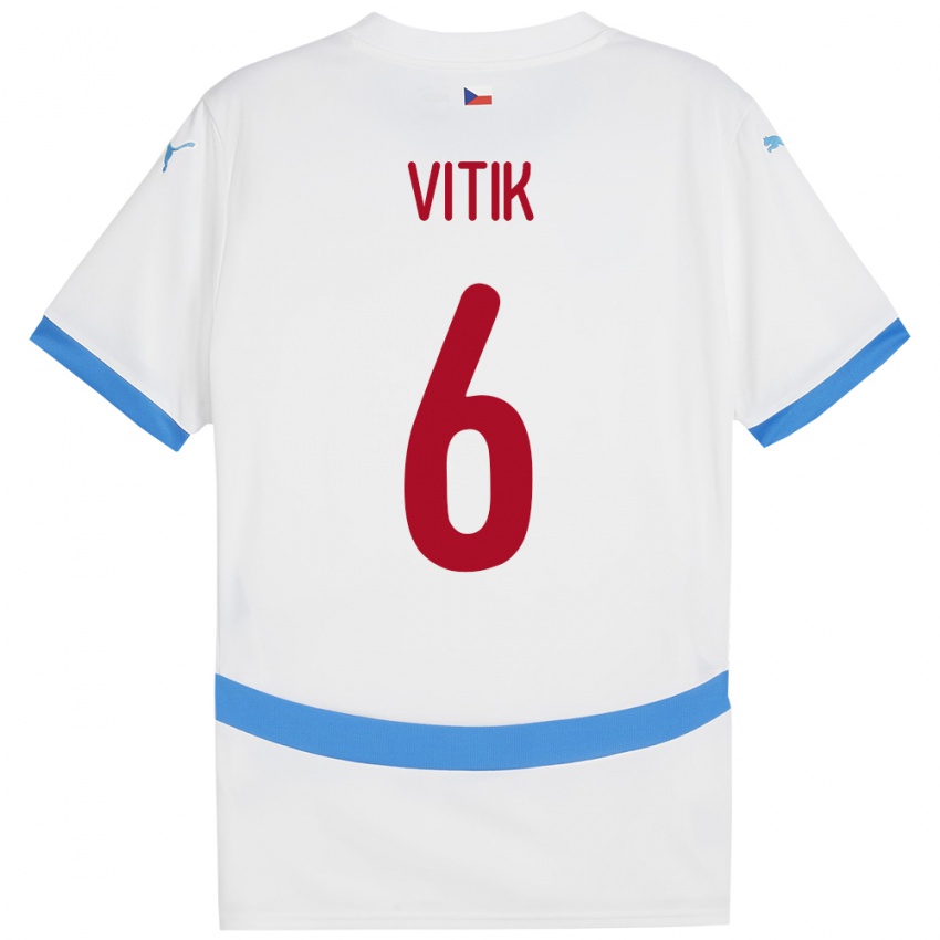 Niño Camiseta Chequia Martin Vitík #6 Blanco 2ª Equipación 24-26 La Camisa