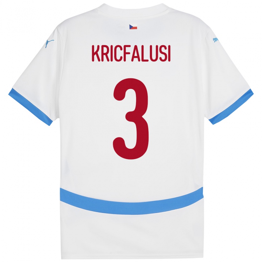 Niño Camiseta Chequia Ondrej Kricfalusi #3 Blanco 2ª Equipación 24-26 La Camisa