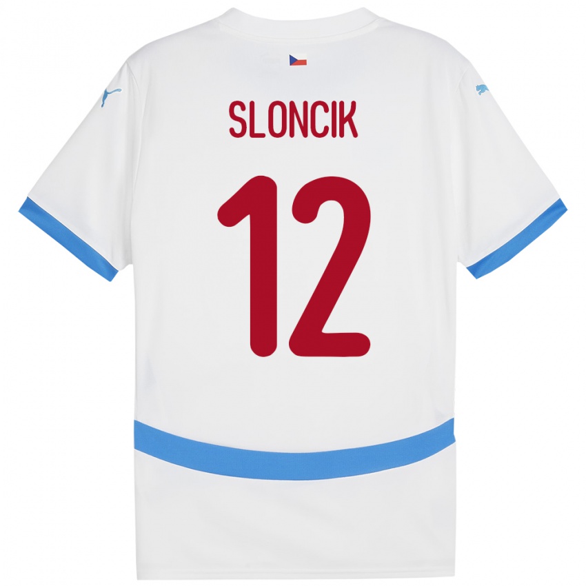 Niño Camiseta Chequia Tom Sloncik #12 Blanco 2ª Equipación 24-26 La Camisa