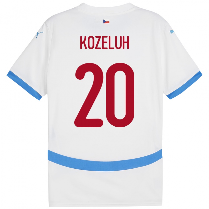 Niño Camiseta Chequia Josef Kozeluh #20 Blanco 2ª Equipación 24-26 La Camisa