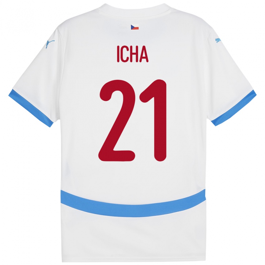 Niño Camiseta Chequia Marek Icha #21 Blanco 2ª Equipación 24-26 La Camisa