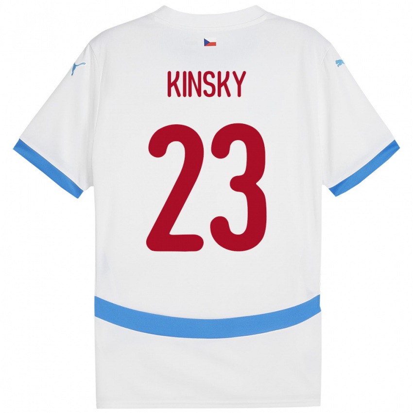 Niño Camiseta Chequia Antonin Kinsky #23 Blanco 2ª Equipación 24-26 La Camisa