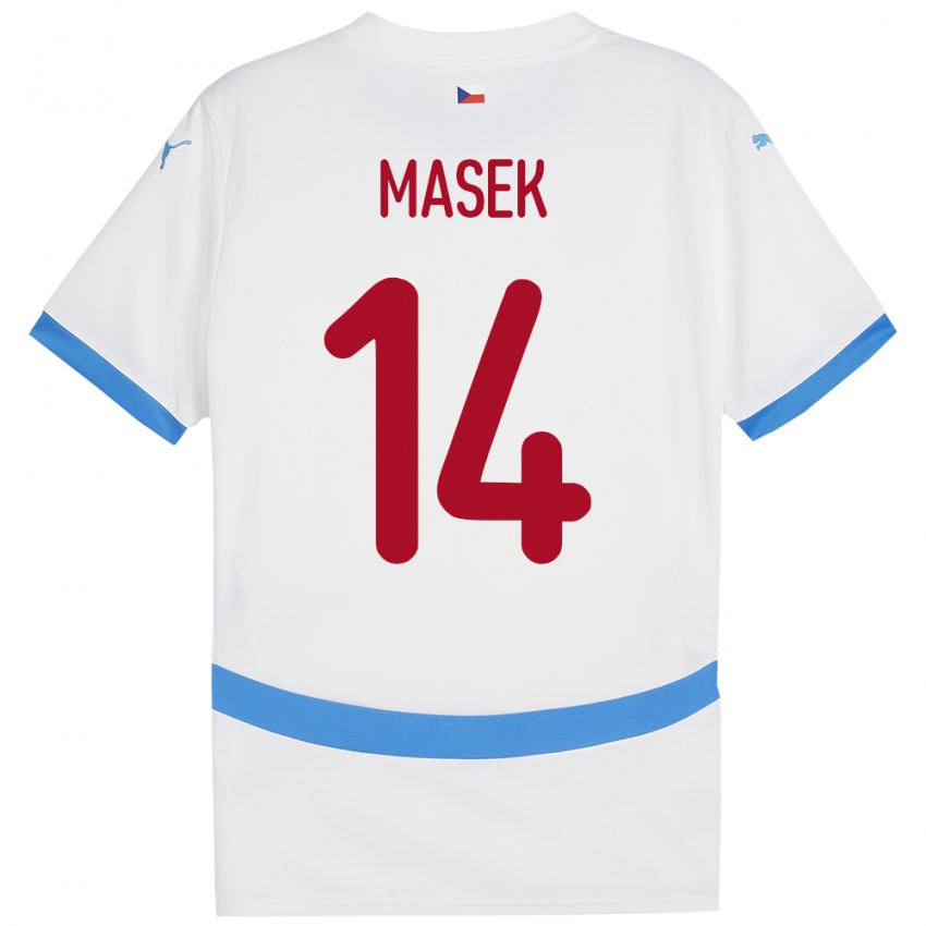 Niño Camiseta Chequia Lukas Masek #14 Blanco 2ª Equipación 24-26 La Camisa