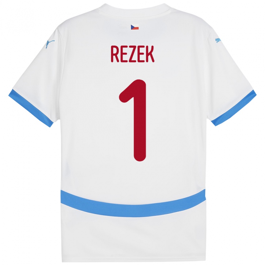 Niño Camiseta Chequia Adam Rezek #1 Blanco 2ª Equipación 24-26 La Camisa