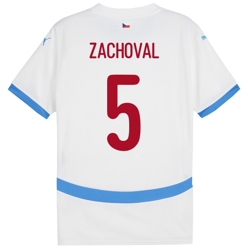 Niño Camiseta Chequia Matej Zachoval #5 Blanco 2ª Equipación 24-26 La Camisa