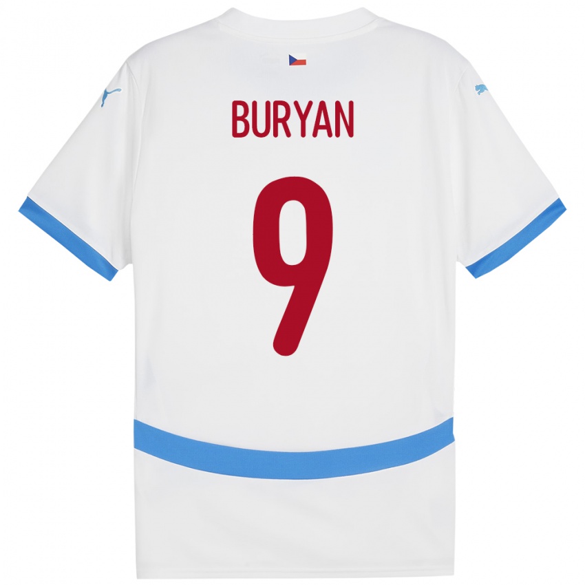 Niño Camiseta Chequia Jan Buryan #9 Blanco 2ª Equipación 24-26 La Camisa