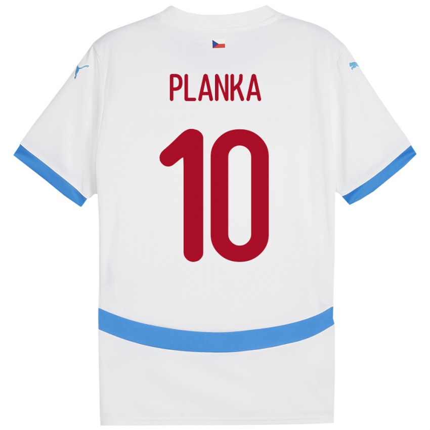 Niño Camiseta Chequia David Planka #10 Blanco 2ª Equipación 24-26 La Camisa