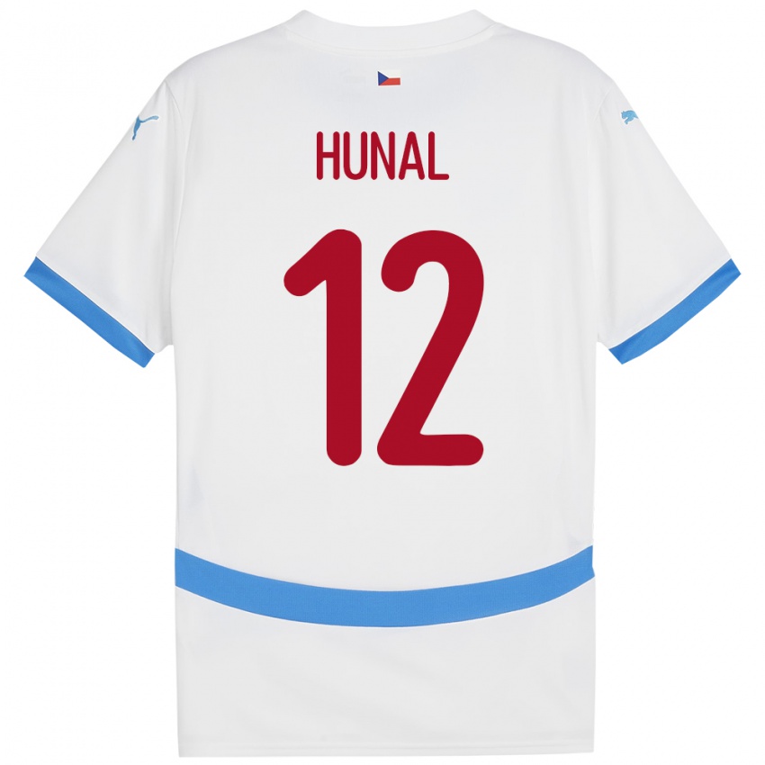 Niño Camiseta Chequia Eric Hunal #12 Blanco 2ª Equipación 24-26 La Camisa