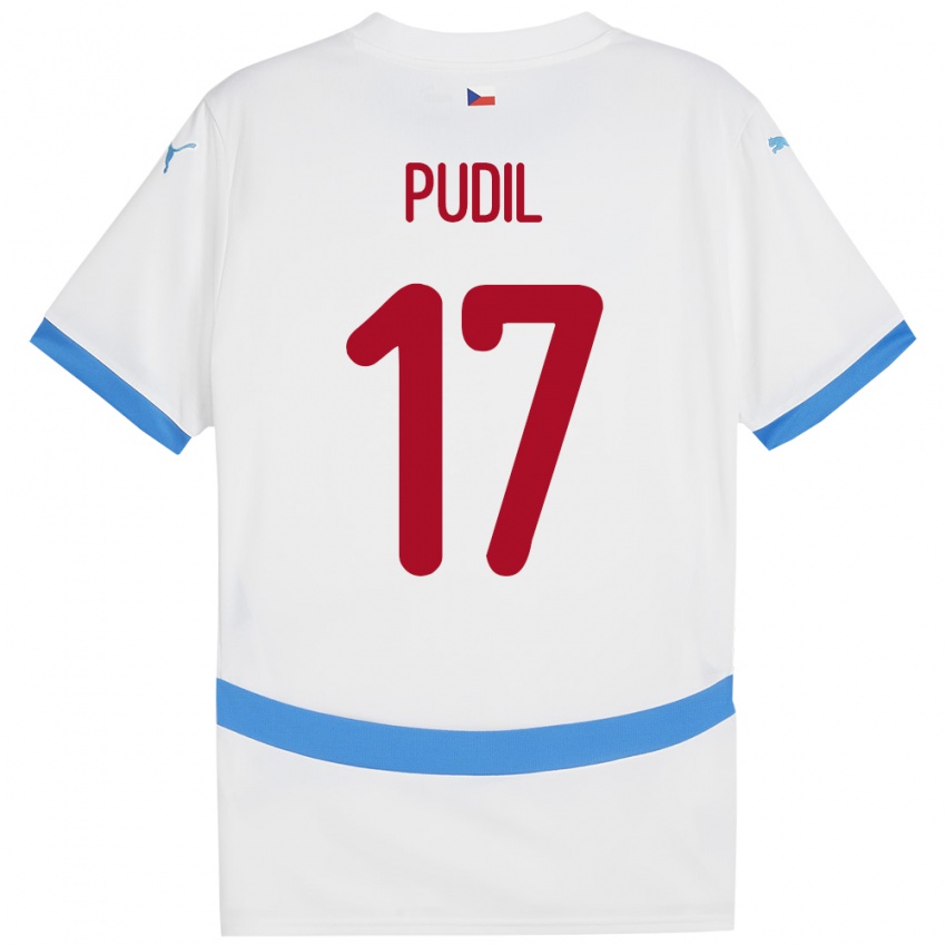 Niño Camiseta Chequia Milos Pudil #17 Blanco 2ª Equipación 24-26 La Camisa