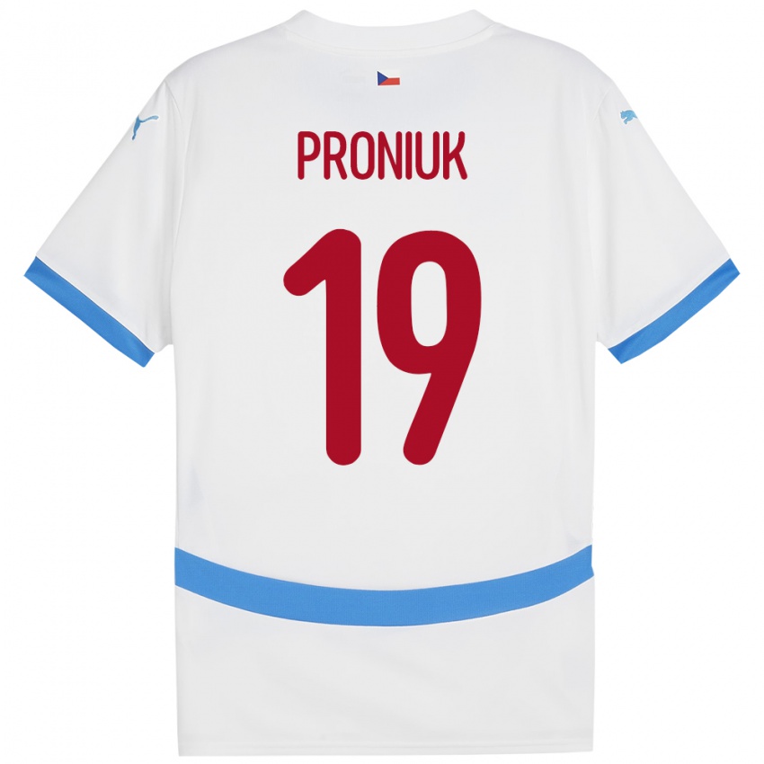 Niño Camiseta Chequia Adam Proniuk #19 Blanco 2ª Equipación 24-26 La Camisa