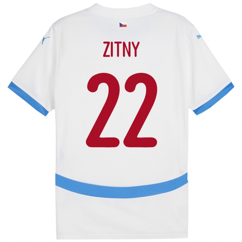 Niño Camiseta Chequia Matej Zitny #22 Blanco 2ª Equipación 24-26 La Camisa